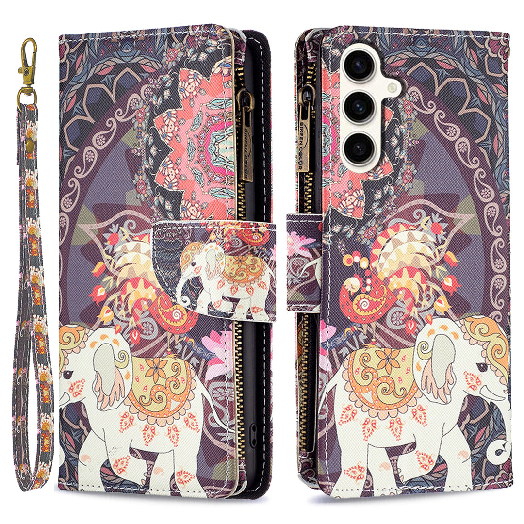 BF03 Zipper Pocket Wallet Case for Samsung Galaxy S23 FE PU Leather Pattern Printing Stand Phone Cover BF03 Zipper Pocket Wallet Case for Samsung Galaxy S23 FE PU Leather Pattern Printing Stand Phone Cover